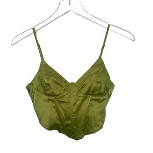 Garage V Corset Cropped Satin Tank Top
